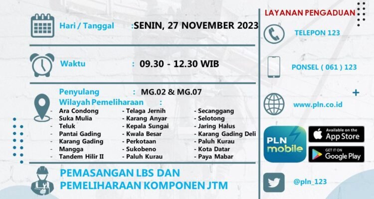 Pemdam PLN sementara ULP Stabat