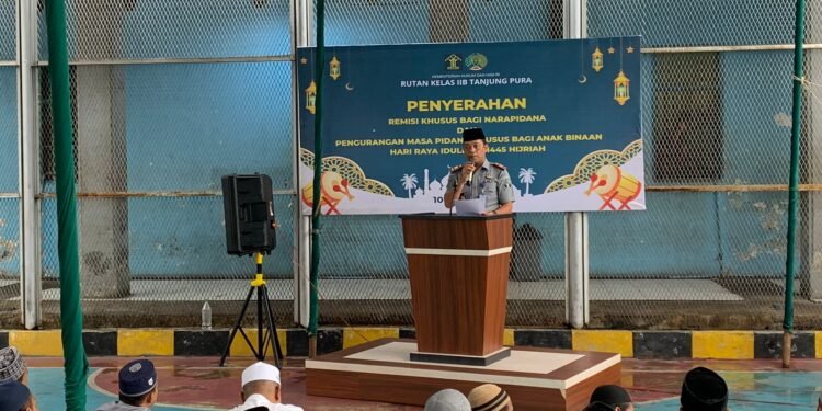 Idul Fitri 1445 H, Rutan Kelas IIB Tanjung Pura Kanwil Kemenkumham Sumut Berikan Remisi kepada 141 WBP