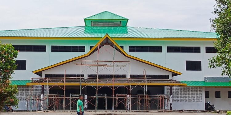 Selain ‘Molor’, Atap Proyek Rehab Gedung Serbaguna Langkat Diduga Tak Sesuai