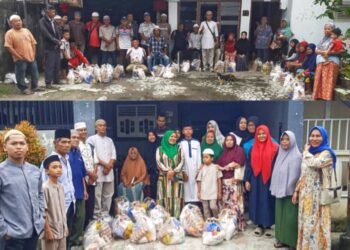 Berbagi Sembako Ramadhan, Tokoh Masyarakat M. Arif Tanjung Sambangi Sudirejo dan Helvetia
