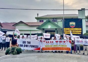 Aksi Depan Markas Kodim Medan, KORSA Ajak Masyarakat Dukung Undang Undang TNI
