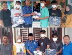 Peduli Olahraga, Ricky Anthony Bagikan Seragam Sepak Bola di Padang Tualang dan Secanggang