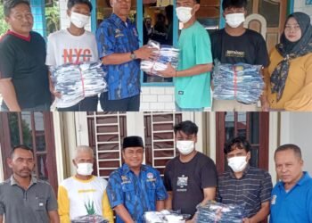 Peduli Olahraga, Ricky Anthony Bagikan Seragam Sepak Bola di Padang Tualang dan Secanggang