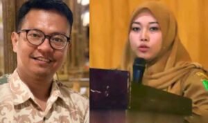 Direktur Eksekutif Sumut Foundation Andi Sirait. Kanan, Kepala Dinas Pertanian Labuhanbatu Utara, drh Sudarija MM MH.