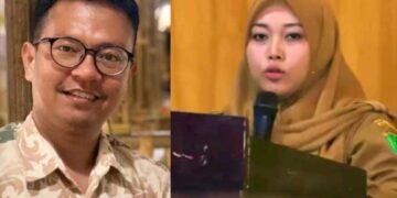 Direktur Eksekutif Sumut Foundation Andi Sirait. Kanan, Kepala Dinas Pertanian Labuhanbatu Utara, drh Sudarija MM MH.